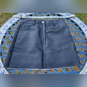 Vegan leather high waisted skirt